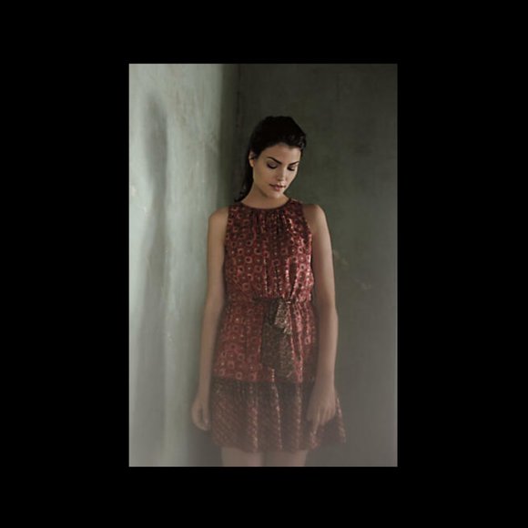 Anna Sui Anthropologie Silk Print Tiers Dress - Picture 7 of 7